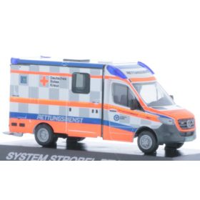   Rietze 76251 Mercedes-Benz System Strobel RTW 2018, DRK Biberach (253944) (H0)