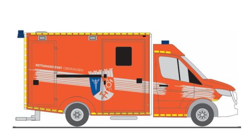 Rietze 76286 Mercedes-Benz Wietmarscher RTW 18 - FW Oberhausen (H0)