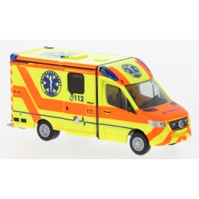  Rietze 76296 Mercedes-Benz System Strobel RTW 2018, Rettungsdienst Corneli, Münster (257123) (H0)
