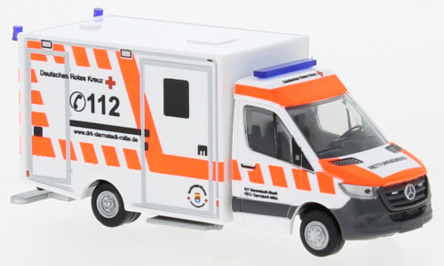 Rietze 76297 Mercedes-Benz Wietmarscher Ambulanz RTW 2018, DRK Darmstadt-Mitte (257124) (H0)