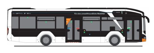 Rietze 76327 MAN Lion's City 12 E autóbusz, VVS Stuttgart (H0)