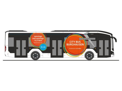 Rietze 76364 MAN Lion's City 12 E autóbusz, Citybus Burghausen (H0)