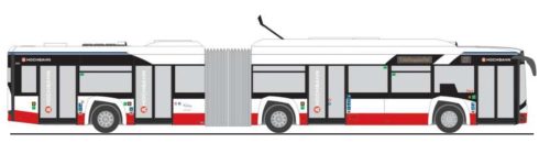 Rietze 76711 Solaris Urbino  Urbino 18 '19 electric csuklós autóbusz, Hamburger Hochbahn (H0)