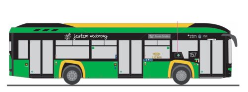 Rietze 77016 Solaris Urbino 12 Hydrogen 2019 autóbusz, MPK Poznan (H0)