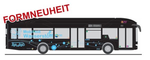 Rietze 77020 Solaris Urbino 12 Hydrogen 2019 autóbusz, Ruhrtalbus (H0)