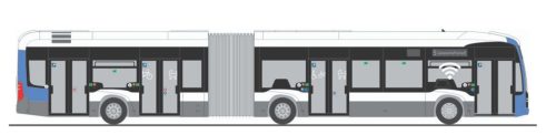 Rietze 77632 Mercedes-Benz eCitaro G városi csuklós autóbusz, SWU, Ulm (H0)