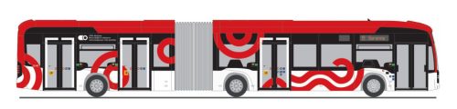Rietze 77643 Mercedes-Benz eCitaro G városi csuklós autóbusz, Sion (H0)