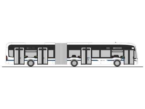 Rietze 77645 Mercedes-Benz eCitaro G városi csuklós autóbusz, Zugerland Verkehrsbetriebe (CH) (H0)