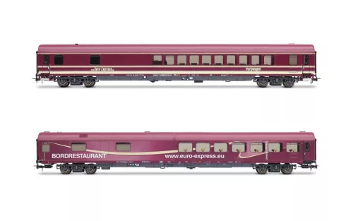 Rivarossi 4350 Személykocsi-pár, Euro-Express, WGmh804/854 és WRmh132 (E6) (H0)