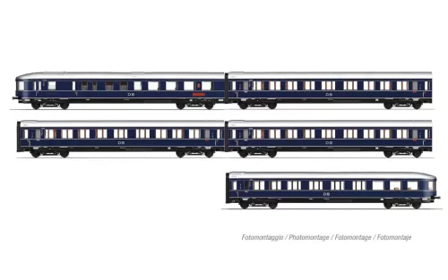 Rivarossi 4389 Személykocsi-készlet, 5-részes Blauer Enzian, DB (E3) (H0)