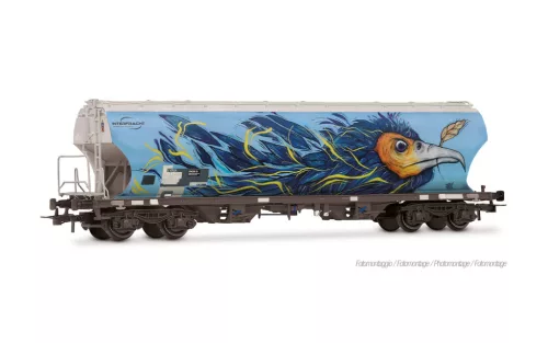 Rivarossi 6691 Gabonaszállító négytengelyes teherkocsi, graffitivel, ERSA (E6) (H0)