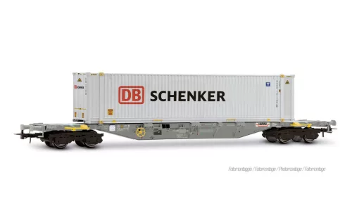 Rivarossi 6703 Konténerszállító négytengelyes teherkocsi, Sgnss, 45 lábas konténerrel, DB Schenker/HUPAC (E6) (H0)