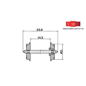   Roco 40182 Fémkerék 11 mm, 1 pár, egyoldalon szigetelt (H0)