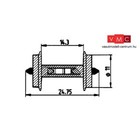   Roco 40186 Fémkerék 11 mm, 1 pár, foglaltságjelző ellenállással (H0)