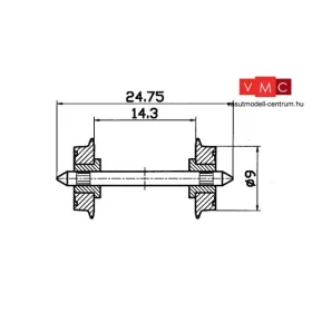   Roco 40197 Fémkerék 9 mm, 1 pár, mindkét oldalon szigetelt (H0)