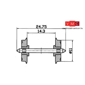   Roco 40199 Fémkerék 11 mm, 1 pár, mindkét oldalon szigetelt (H0)