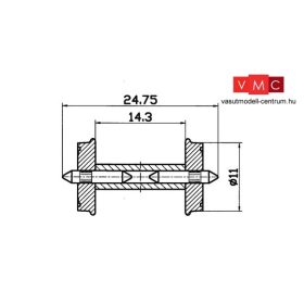   Roco 40267 Fémkerék RP25, 11 mm, 1 pár, osztott tengelyes kivitel (H0)