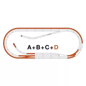 Roco 42022 Gumiágyazatos D sínkészlet, Roco LINE (H0)