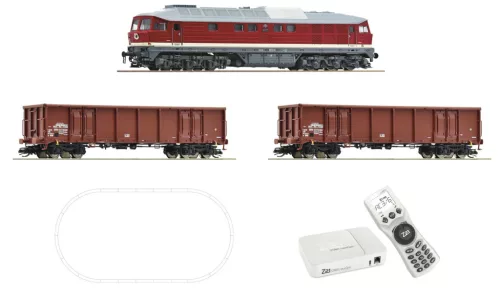 Roco 5190002 Digitális kezdőkészlet: BR 132 dízelmozdony tehervonattal, DR (E4) (TT) - ovál pálya, z21 StartNG + multiMAUS vezérlővel