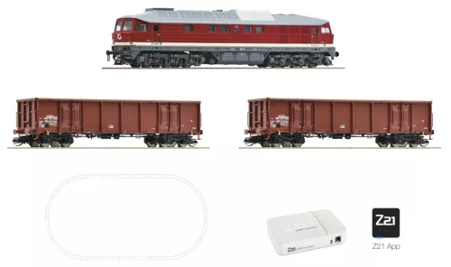 Roco 5190003 Digitális kezdőkészlet: BR 132 dízelmozdony tehervonattal, DR (E4) (TT) - ovál pálya, z21 StartNG + APP only