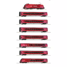   Roco 5510002 Komplett Railjet személyvonat mozdonnyal, 8-részes Railjet, „100 Jahre ÖBB“-Railjet, ÖBB (E6) (H0) - Sound