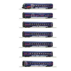   Roco 5510005 Személykocsi-készlet vezérlőkocsival, 7-részes Nightjet, ÖBB (E6) (H0) - DCC / Black Edition