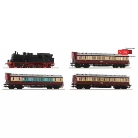   Roco 61477 Jahreszug 2020: Személyvonat-készlet BR 78.0-5 gőzmozdony négytengelyes oldalfellépős személykocsikkal, Ruhr-Schnellverkehr, DRG (E2) (H0)
