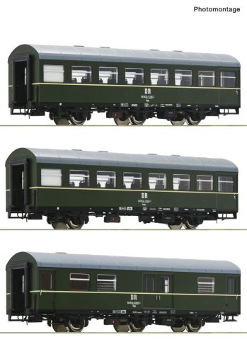 Roco 6200009 Személykocsi-készlet, 3-részes Rekowagen, DR (E4) (H0) #1