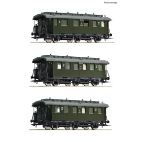   Roco 6200059 Személykocsi-készlet, 3-részes háromtengelyes ABiy és Biy, PKP (E3) (H0)
