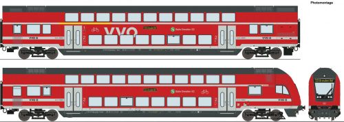 Roco 6200066 Emeletes személykocsi-pár, négytengelyes DABpza és DBpbzfa vezérlőkocsi, VVO, DB-AG (E6) (H0)