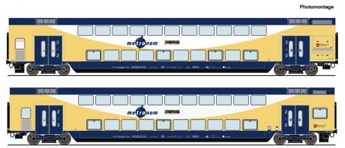 Roco 6200106 Emeletes személykocsi-pár, négytengelyes DBpza, Metronom (E6) (H0) - világítással