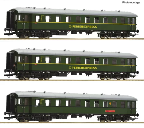 Roco 6200235 Személykocsi-készlet, 3-részes Ferienexpress, DB (E3) (H0)