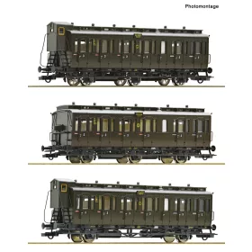   Roco 6200254 Személykocsi-készlet, 3-részes oldalfellépős C3 pr 11/C pr21, DRG (E2) (H0)