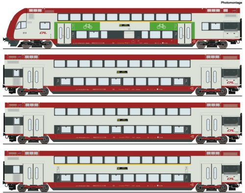 Roco 6210148 Emeletes személykocsi-készlet vezérlőkocsival, CFL (E6) (H0)