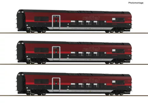 Roco 6210179 Személykocsi-készlet, 3-részes Railjet 2, ÖBB (E6) (H0) - világítással