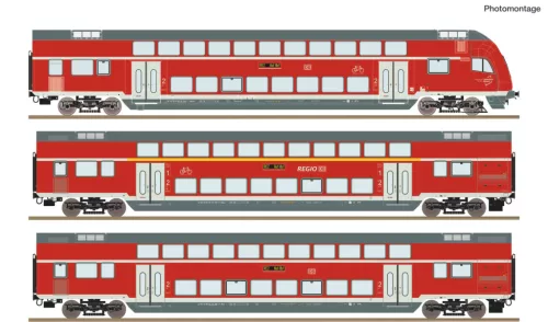 Roco 6210248 Emeletes személykocsi-készlet vezérlőkocsival, RE2, DB-AG (E6) (H0) - DCC / világítással