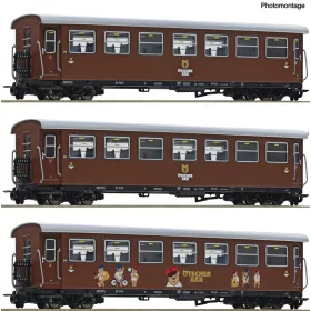   Roco 6240002 Keskeny nyomközű személykocsi-készlet, 3-részes Ötscherbär, Növog (E6) (H0e)