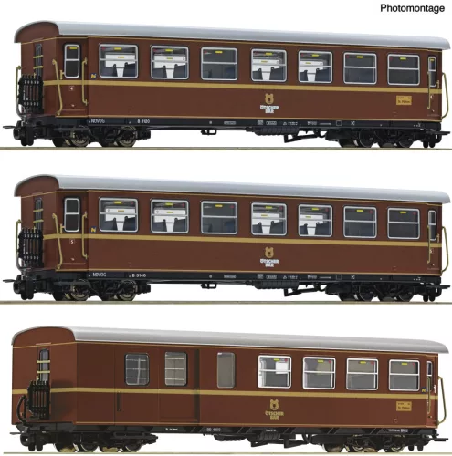 Roco 6240006 Keskeny-nyomközű személykocsi-készlet, Ötscherbär, NÖVOG (E6) (H0e)