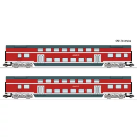   Roco 6280009 Emeletes személykocsi-pár, négytengelyes 2. osztály, DB-AG (E6) (TT)