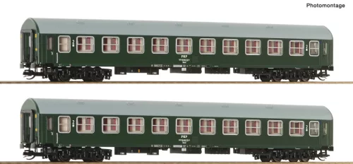 Roco 6280043 Személykocsi-pár, négytengelyes Y-típus, 2. osztály, PKP (E4) (TT)