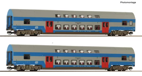 Roco 6280044 Emeletes személykocsi-pár, négytengelyes 2. osztály, CD (E5) (TT)