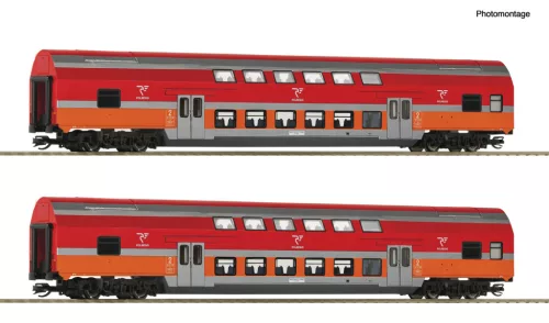 Roco 6280047 Emeletes személykocsi-pár, négytengelyes 2. osztály, Polregio (E6) (TT)