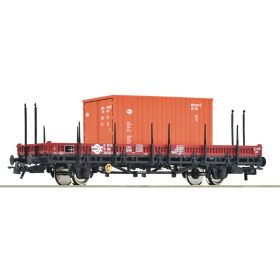   Roco 6600076-2 Rakoncás teherkocsi 1 db, Ks, 20 lábas MÁV konténer rakománnyal, MÁV (E4) (H0) 