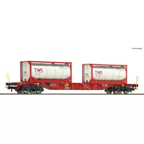   Roco 6600077 Konténerszállító négytengelyes teherkocsi, Sgnss, ÖBB/RCW (E6) (H0)