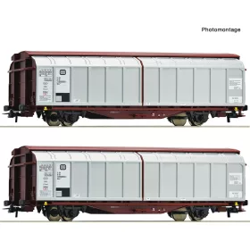   Roco 6600111 Eltolható oldalfalú teherkocsi-pár, Hbbis, DB (E4) (H0)