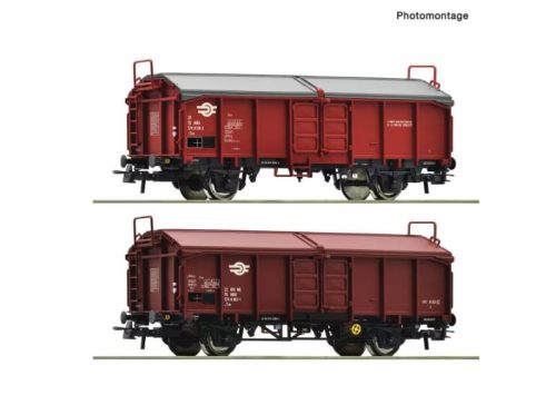 Roco 6600116 Eltolható tetejű teherkocsi-pár, Tcs, MÁV (E4) (H0)