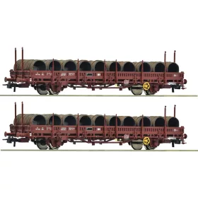   Roco 6600119 Rakoncás teherkocsi-pár, Ks, kábeltekercs rakománnyal, SNCF (E4) (H0)