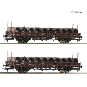   Roco 6600120 Rakoncás teherkocsi-pár, Ks, kábeltekercs rakománnyal, ÖBB (E4) (H0)