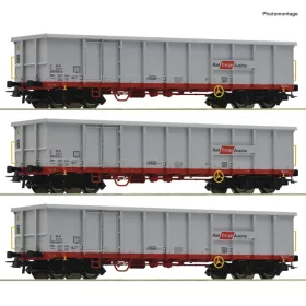   Roco 6600121 Nyitott négytengelyes teherkocsi-készlet, 3-részes Eanos, ÖBB (E6) (H0)