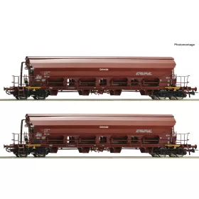  Roco 6600125 Gabonaszállító négytengelyes teherkocsi-pár, Tads-y, DR (E4) (H0)